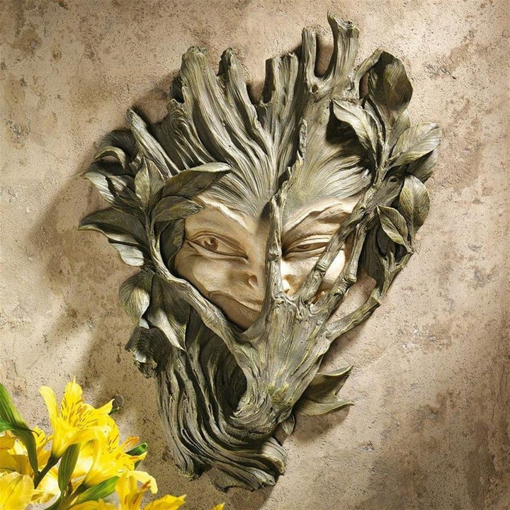 Design Toscano Wandskulptur Holzelfe, Masse: 23 x 12.5 x 33 cm 1.25 kg 1er-Set Braun, 1er-Set Braun