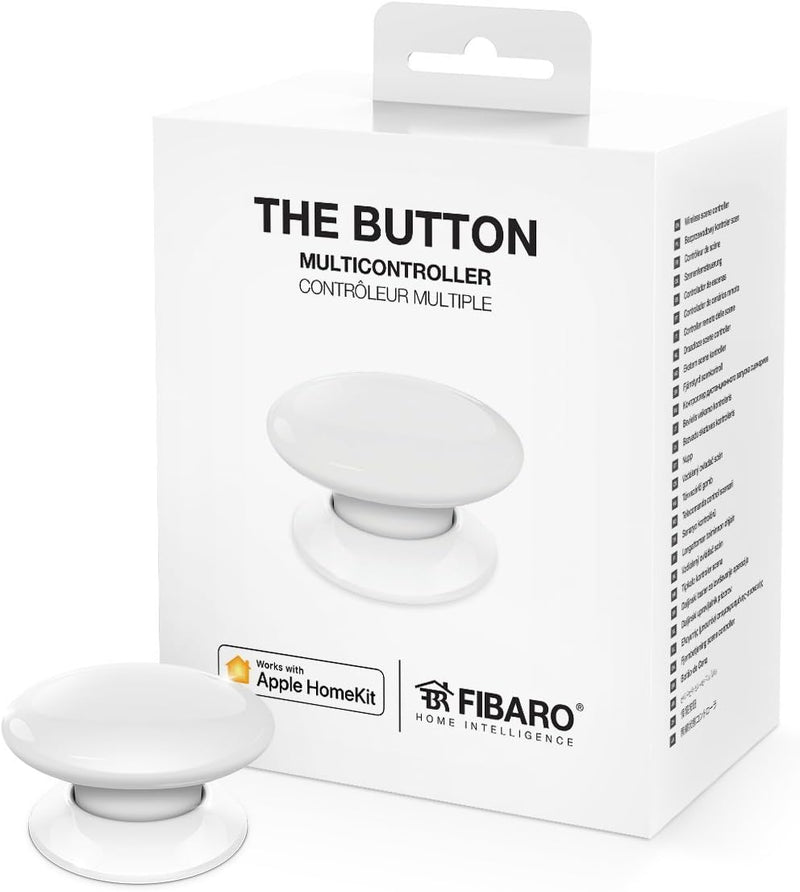 FIBARO HomeKit enabled The Button White / iOS Bluetooth Drahtlose Tragbare Schalt-Knopf, Weiss, FGBH