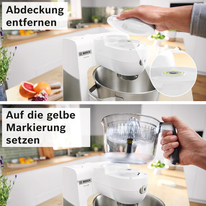 Bosch Zubehör MUZS68ZP, Zitruspresse, für frische Säfte, Ausgiesser, Griff, Serviergefäss, für Küche