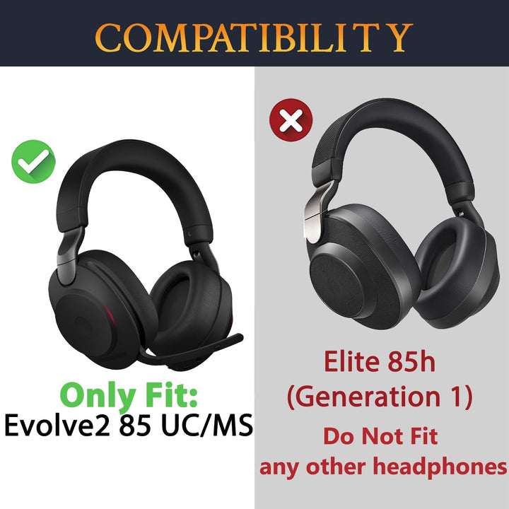 SOULWIT Kühlung Ohrpolster für Jabra Evolve2 85 – Schwarz | (Nicht kompatibel mit Elite 85H), Ohrpol