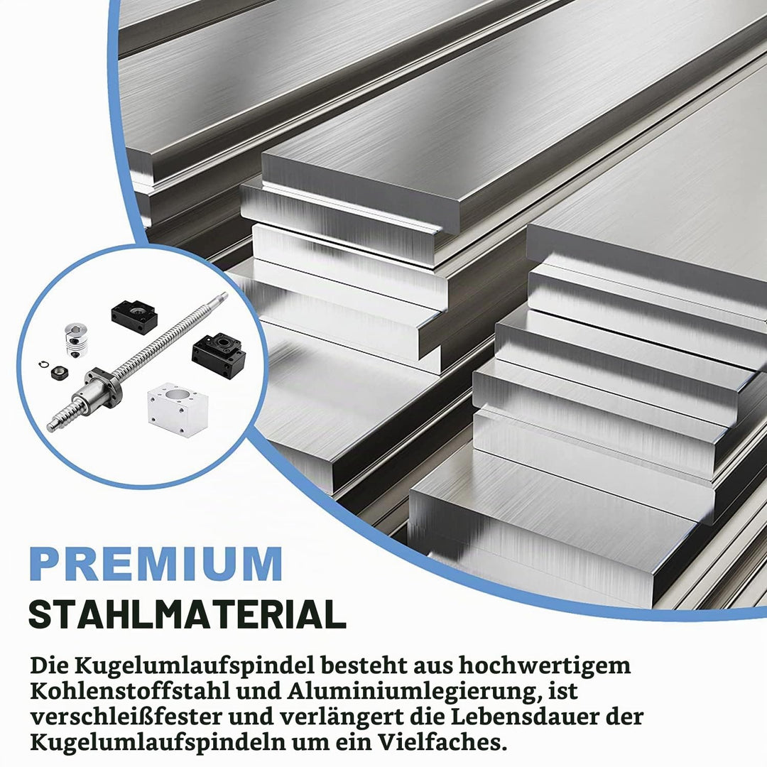 CNCMANS SFU1204 Kugelumlaufspindel SFU1204 800mm Edelstahl Ball Screw Gewindespindel mit Bearbeitete