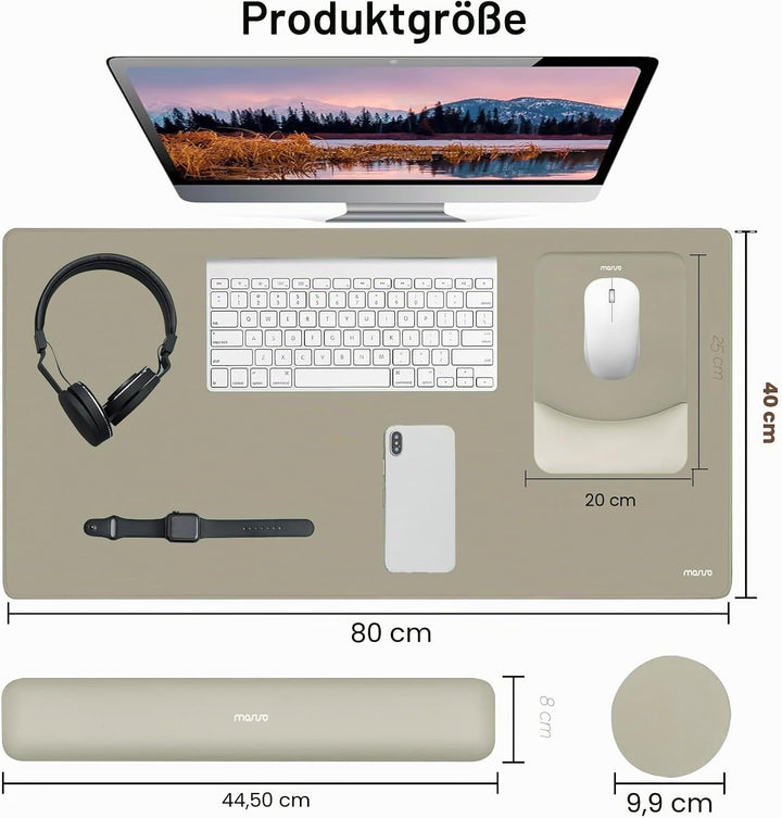 MOSISO Tastatur Mauspad Set,Grosses Mauspad&amp;Rechteckige Tastatur Handgelenkauflage mit Handgelenkauf