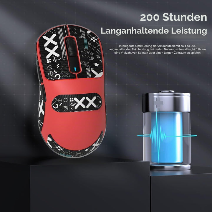 ATTACK SHARK X3 Pro 4K/8K Hz Maus, 49 g SUPERLEICHT, PixArt PAW3395 Gaming-Sensor, BT/2,4G kabellose
