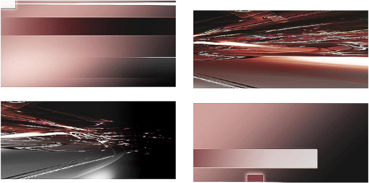 Runa Art Bild Modern Abstrakt - Made in Germany - Wandbilder Grau Rosa Schwarz 4 Teilig 101842b 100