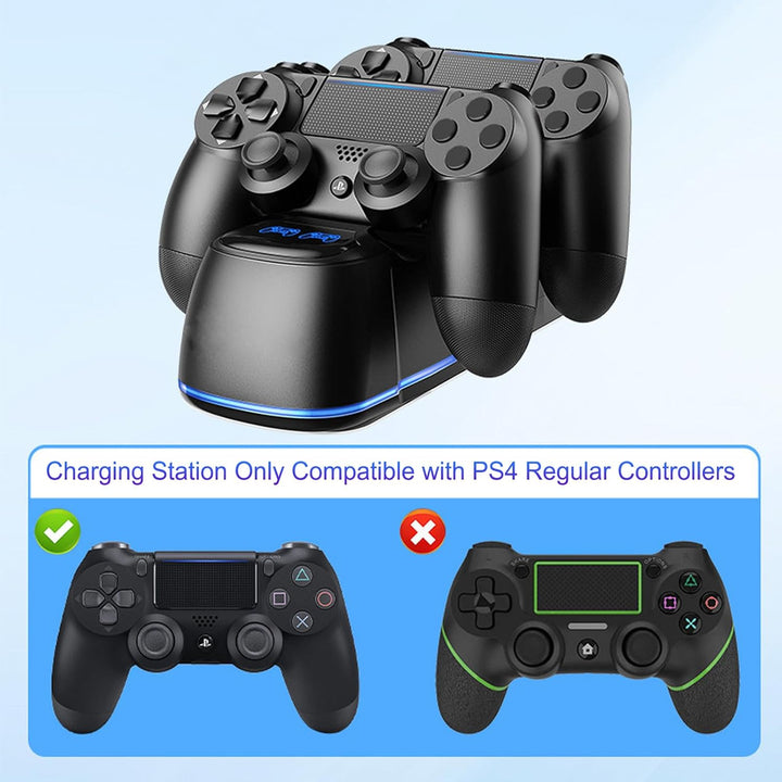 Controller Ladestation für PS4,Controller Ladestation für PS4 mit RGB Lichteffekt, Dual Controller G