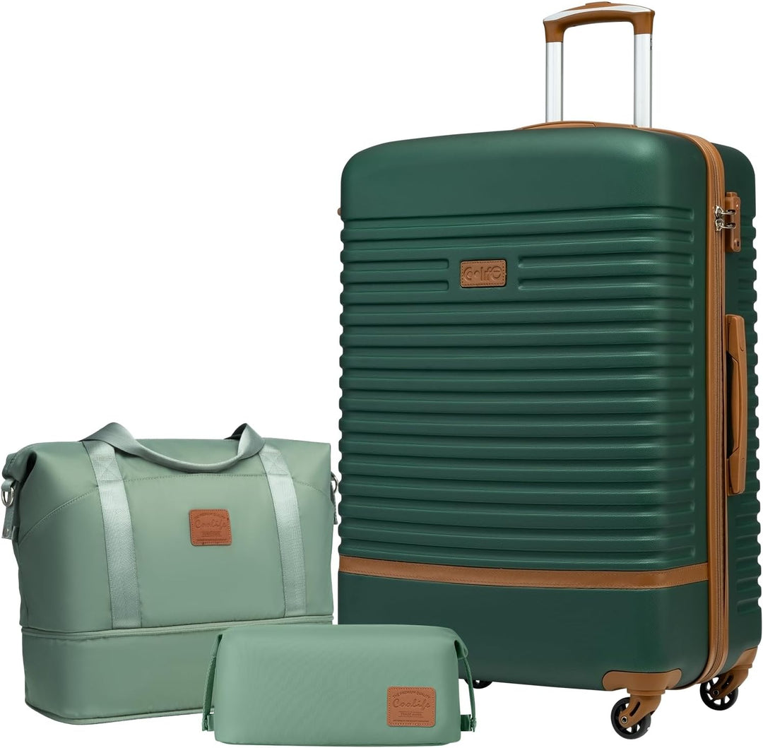 COOLIFE Koffer Trolley Koffer Reisekoffer von ABS Hartschalen Trolley 4 Rollen TSA-Schloss Der Koffe