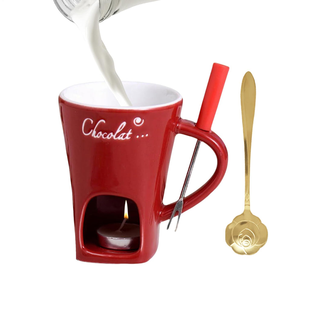 Schokoladen-Fondue-Tasse – kleine Keramik-Simmerbecher, Schokoladenschmelzbecher | für Käse, Karamel