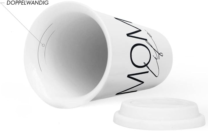 JUNIWORDS To-Go Becher mit Deckel, MOM life