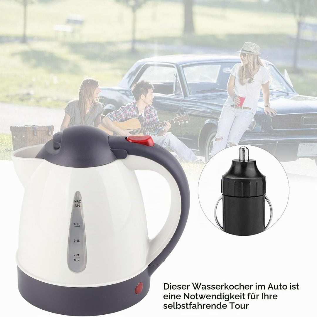 Wasserkocher 24V für LKW, 1000ml Wasserkocher Auto Tragbare Reisewasserkocher Schneller Warmwasserbe
