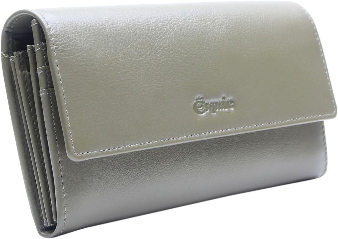Esquire Peru Geldbörse RFID Leder 18,5 cm, Olive