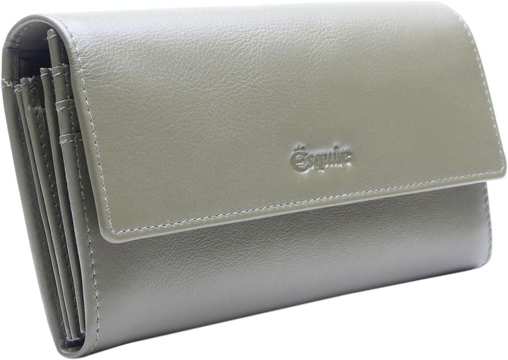 Esquire Peru Geldbörse RFID Leder 18,5 cm, Olive