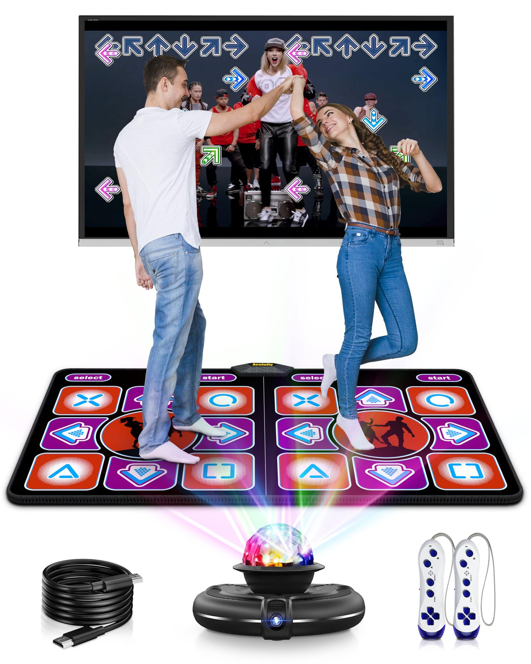 Tanzmatte, Flanell-Tanzmatte für Fernseher mit HD-Kamera, Spielmatte für Zwei Benutzer mit kabellose