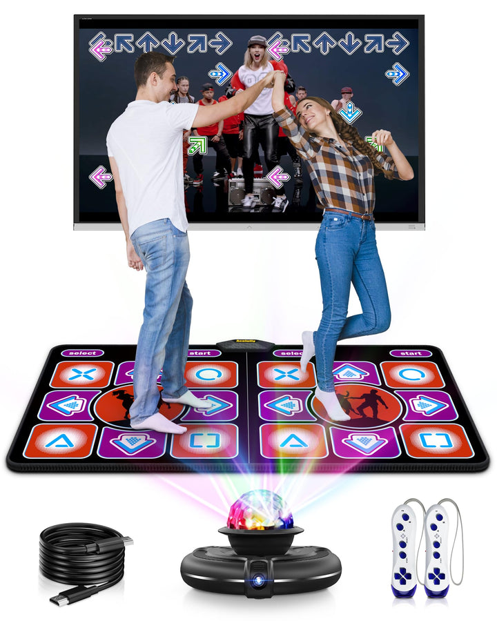 Tanzmatte, Flanell-Tanzmatte für Fernseher mit HD-Kamera, Spielmatte für Zwei Benutzer mit kabellose