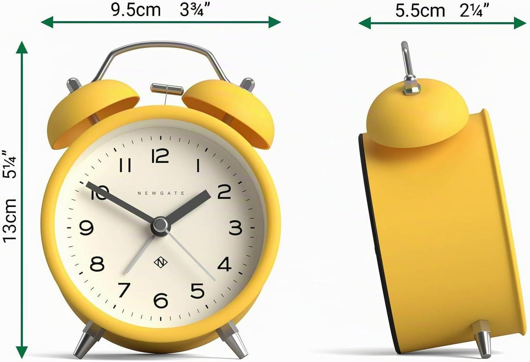 NEWGATE ® Charlie Bell Echo Alarm – Kleiner moderner Nachttischwecker – Schlafzimmerzubehör – Wecker