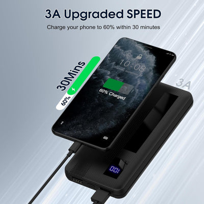 Power Bank, 10000mAh Powerbank Klein Aber Stark, Externe Handyakkus USB C Port, Externer Akku LED Di
