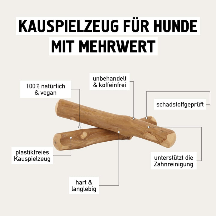 Kaffeeholz für Hunde mit Olivenöl - Hundespielzeug 100% natürlich, vegan, koffeinfrei &amp; kalorienfrei