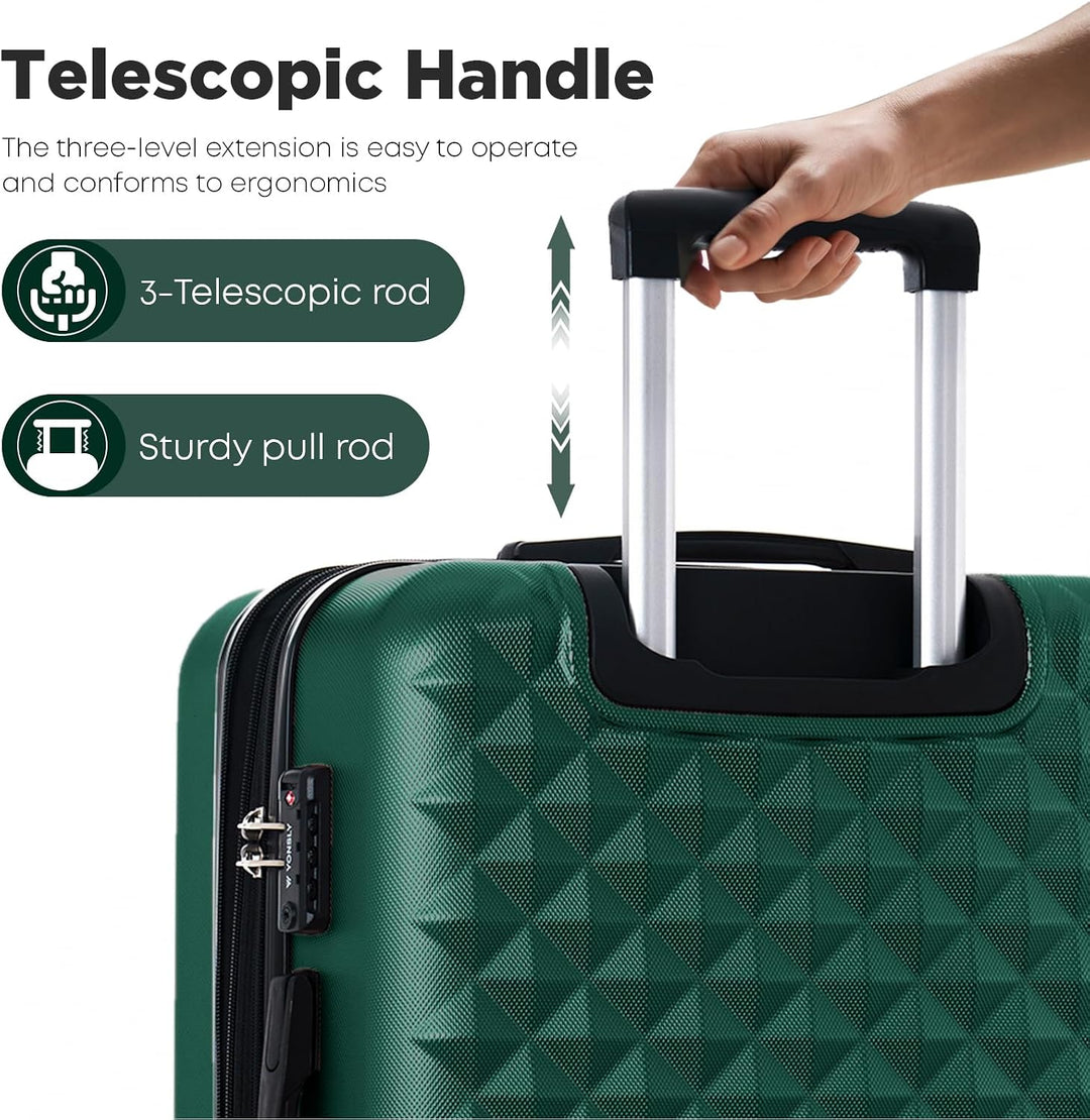 Reisekoffer Suitcase, Erweiterbarer Hartschalenkoffer Trolley mit TSA-Schloss und hochwertigem YKK-R