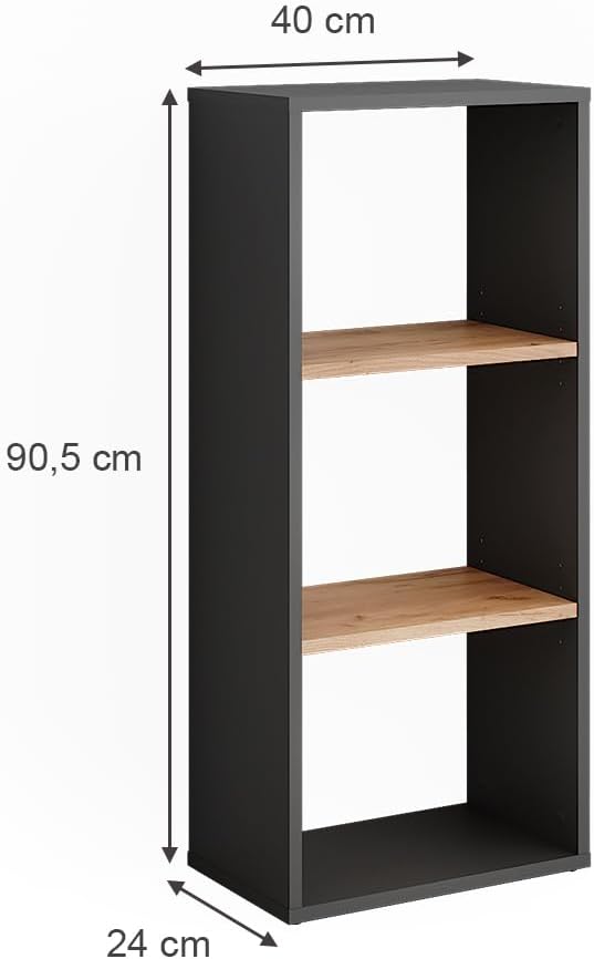 Vicco Standregal Orlando, Stauraumregal, Anthrazit/Goldkraft Eiche, 40 x 90.5 cm Anthrazit/Goldkraft