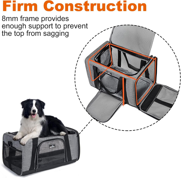 Wakytu Transportbox für Katze Hund, Transporttasche für Haustiere, Faltbare Hundetransportbox Katzen