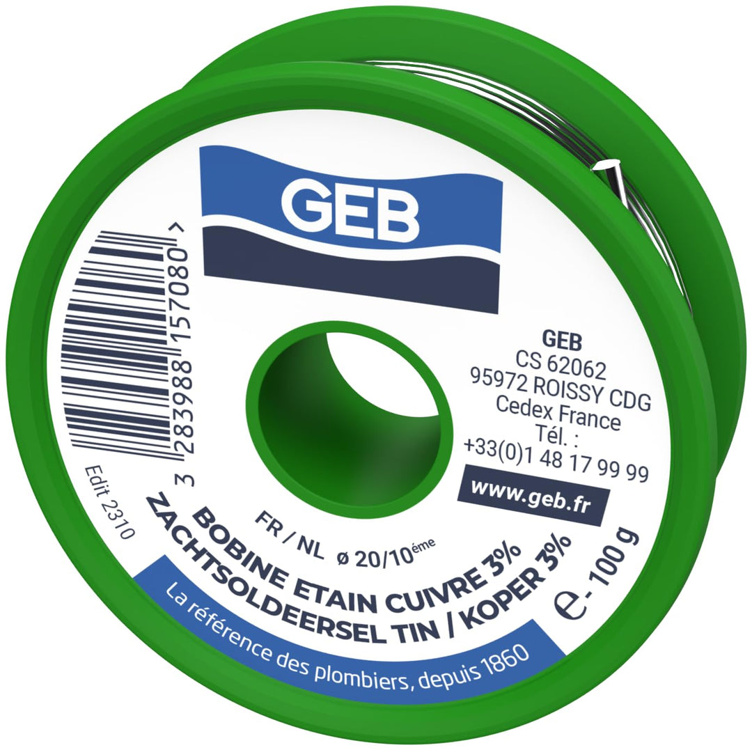 GEB - Schweissmaterial – Spule Lötzinn / 3% Kupfer Ø 2 mm – 100 g