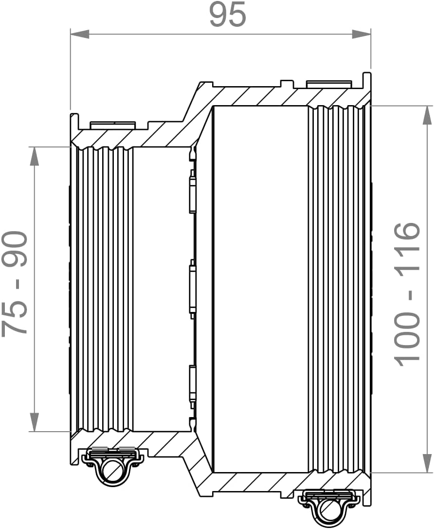 Crassus Adapterkupplung CAC 1155, EPDM / V2A, 1 Stück, 100-115 mm auf 75-90 mm, CRA12052, 100-115 mm