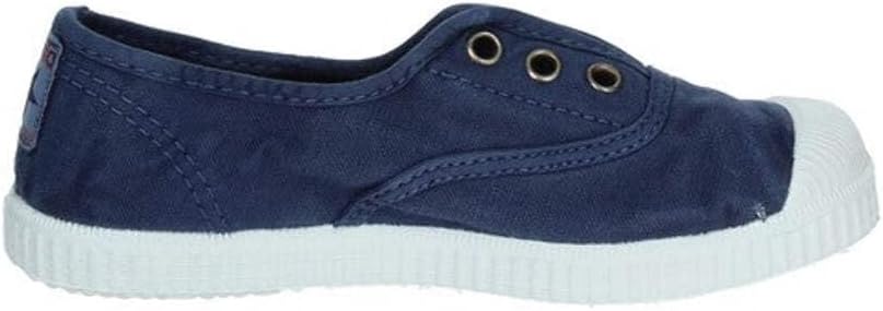 CIENTA - Blauer Schuh aus Stoff, made in Spain, auf der Vorderseite ein elastischer Einsatz, goldene