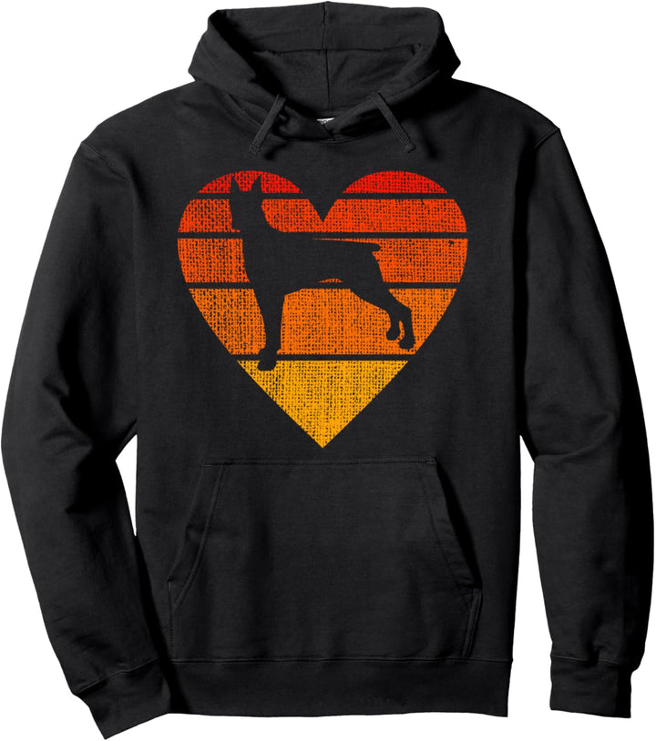 Doberman Dog Puppy Retro Sunset Lover Mom Dad Men Women Gift Pullover Hoodie
