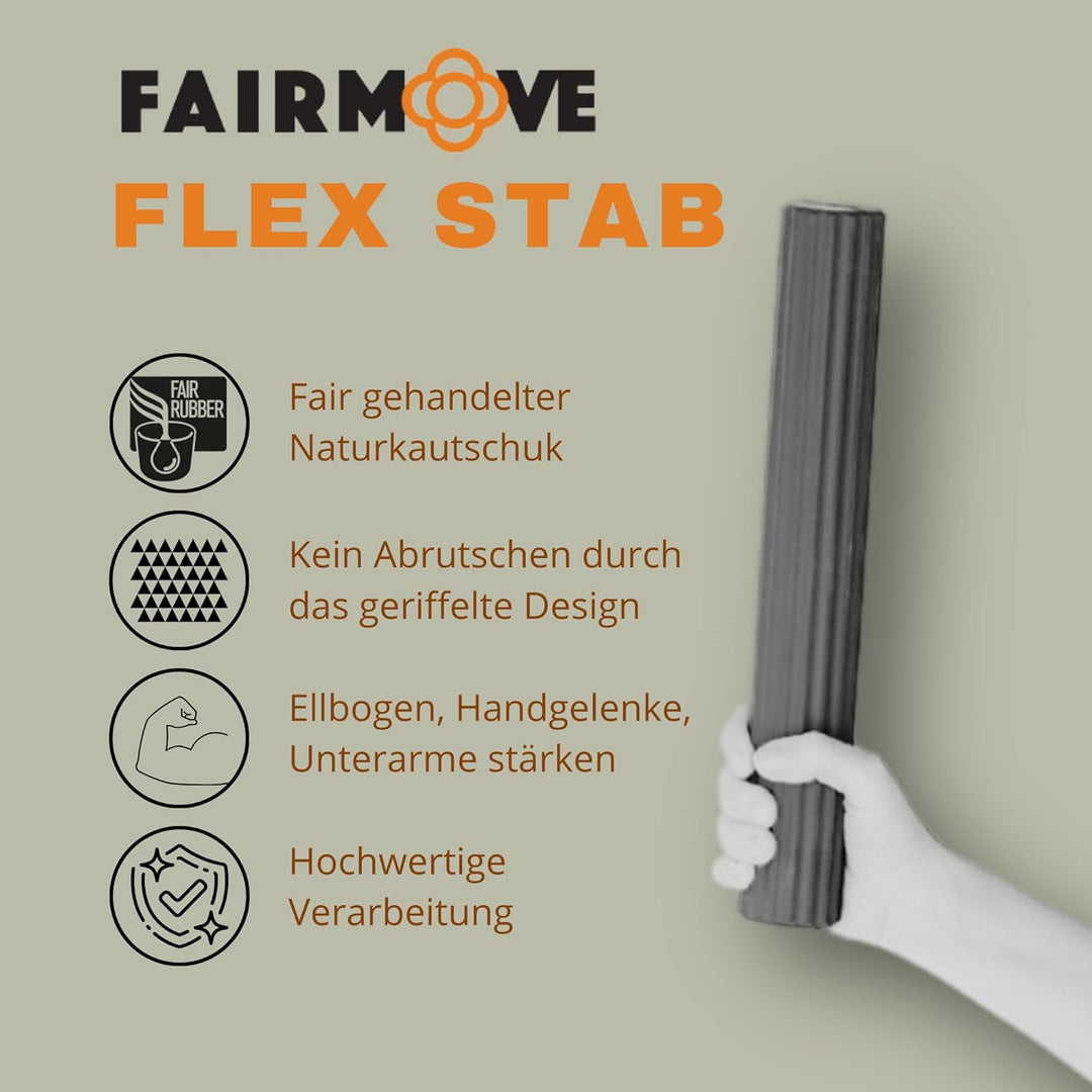FAIR MOVE Flexstab - Flexibler Übungsstab Biegestab - Hand- und Fingertrainer - Trainingsstab für Ph
