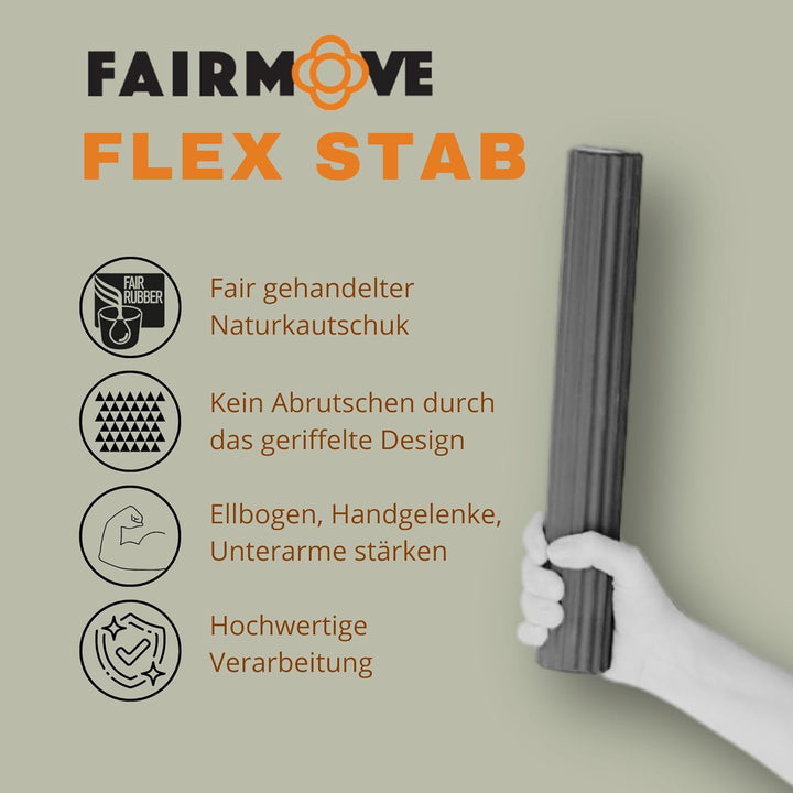 FAIR MOVE Flexstab - Flexibler Übungsstab Biegestab - Hand- und Fingertrainer - Trainingsstab für Ph