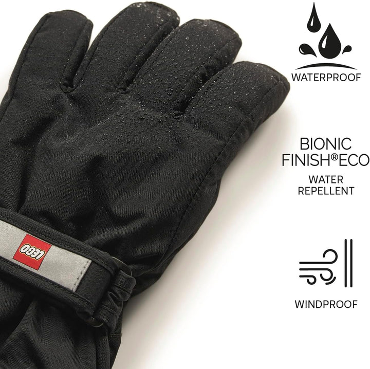 Kabooki Lego Handschuhe Kinder I Handschuhe Winter Nylon I Handschuhe Jungen und Mädchen 104 Schwarz