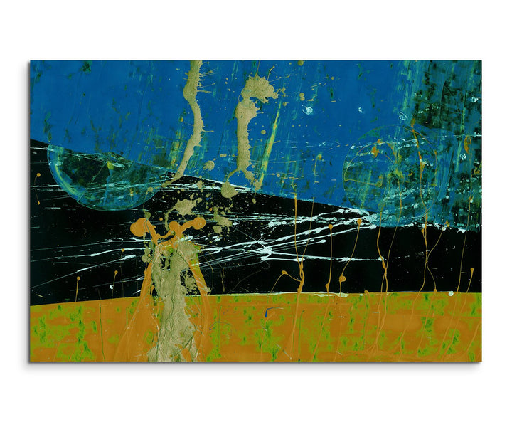 Paul Sinus Art 120x80cm Leinwandbild Leinwanddruck Kunstdruck Wandbild schwarz blau gelb gemalt