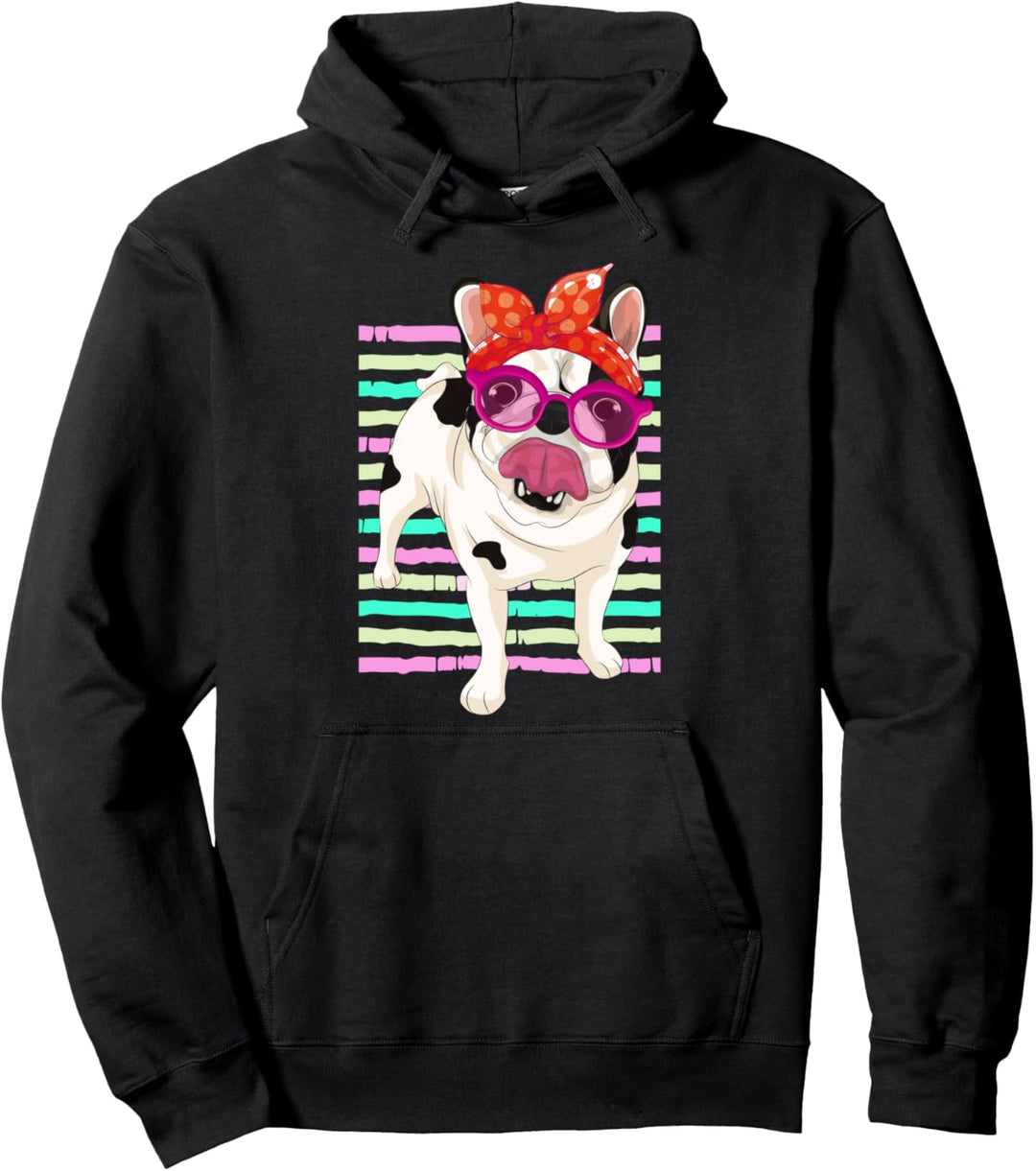 Süsser Sonnenbrillen Hund Frenchie Französische Bulldogge Pullover Hoodie