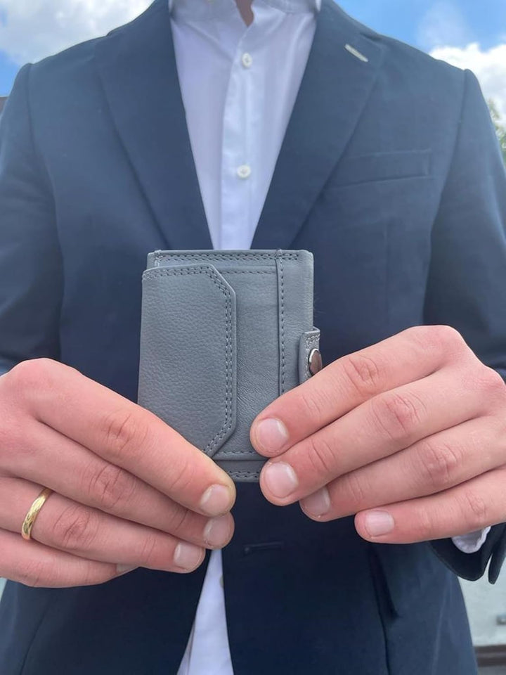 Josephine Osthoff Mini Geldbörse mit Münzfach, RFID Credit Card Holder Damen und Herren Slim Wallet