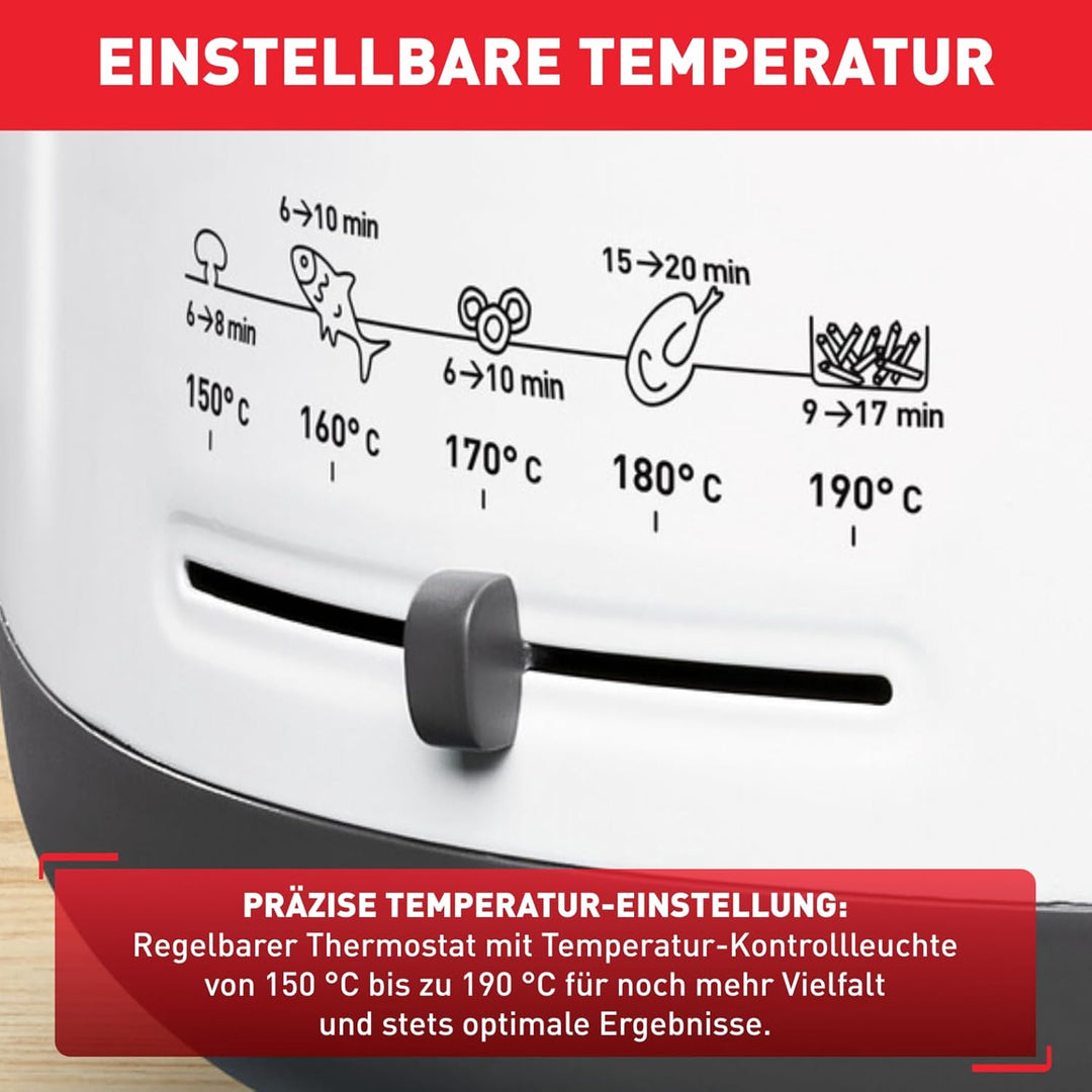 Tefal FF1631 Fritteuse Filtra One | 1.900 W | Kapazität 1,2 Kg | Clean-Oil-System | Auffangsieb für
