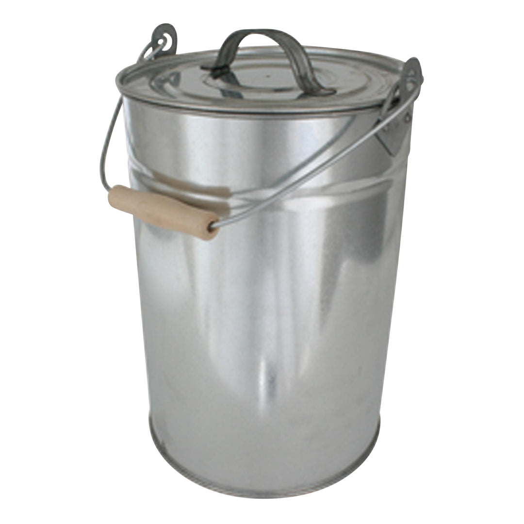 Ascheneimer mit Deckel verzinkt - 14 Liter