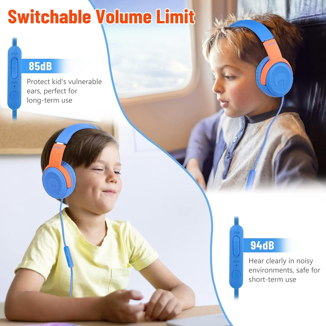 RockPapa Share 1 Kopfhörer Kinder Schule Mädchen Junge, 85dB/94dB Lautstärkebegrenzung, Sharing-Funk