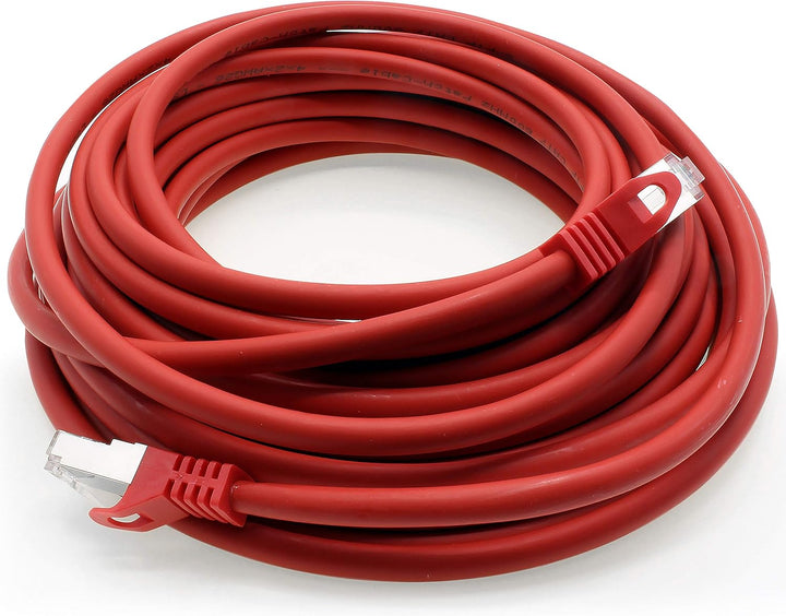 1aTTack.de 7,5m - rot - 5 Stück CAT.7 Netzwerkkabel Patchkabel SFTP PIMF LSZH Gigabit Lan Kabel 10Gb