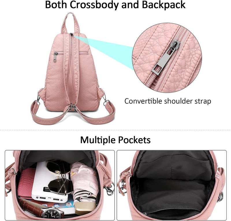 DIRRONA Rucksack Damen Beiläufig Kleine Brusttasche für Damen Multifunktionale Reise Wasserdicht Sch