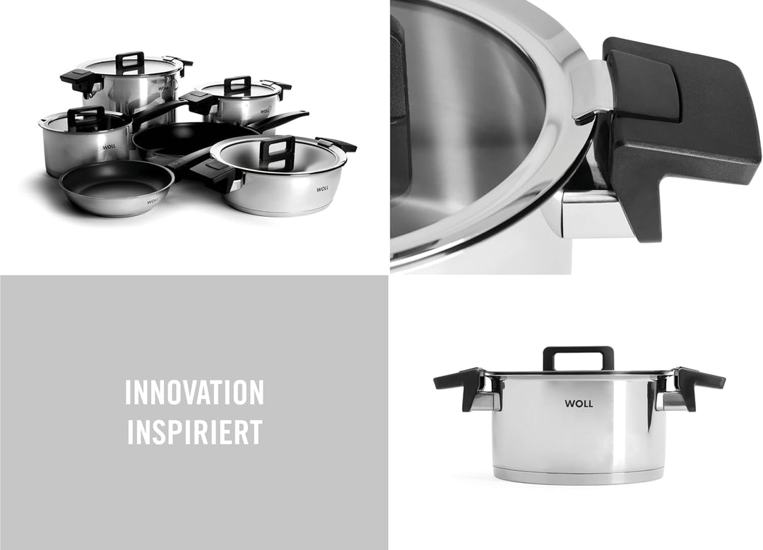 Woll Concept Topfset 4-teilig mit Deckel aus Edelstahl, für alle Herdarten geeignet, backofenfest bi