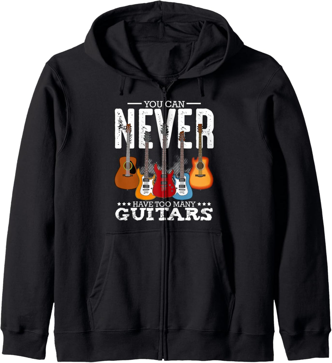 Du kannst nie zu viele Gitarren haben Musikspieler lustiges Kapuzenjacke