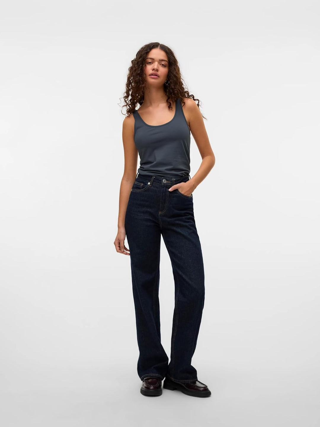 VERO MODA Damen VMMAXI My Soft Long Tank TOP GA 4 10265024 XS Blau/Weiss (2x Ombre Blue/ 1x Bright W
