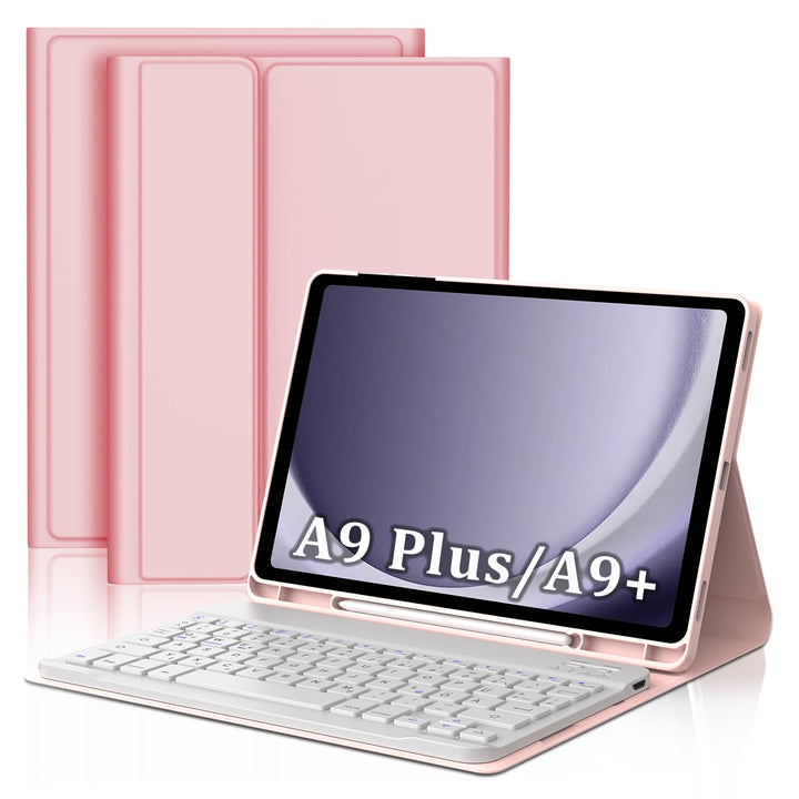 Hülle mit Tastatur für Samsung Galaxy Tab A9 Plus 11 Zoll 2023, QWERTZ Deutsche, Magnetisch Abnehmba
