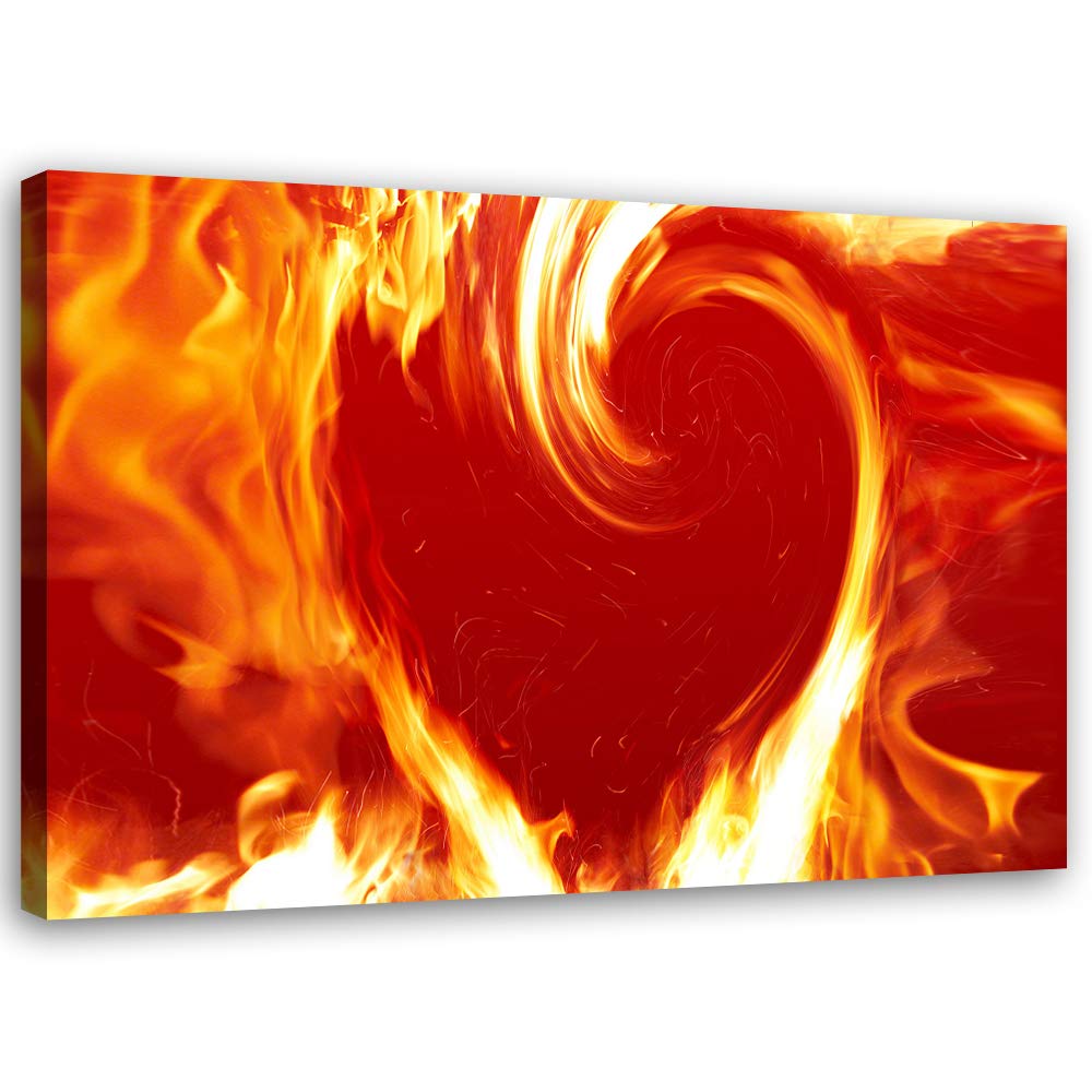 Feeby Wandbild Herz Druckbild Leinwandbild abstrakt Rot 100x70 cm M14332 100x70 cm, M14332 100x70 cm