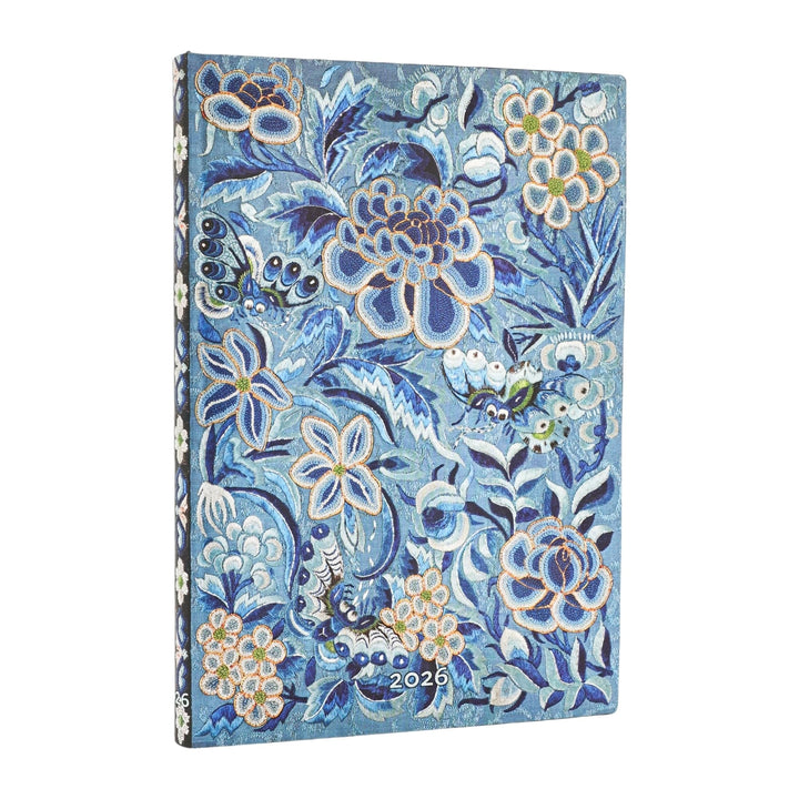 2026 Blue Willow (Celebrate Hanfu) Midi 12-month Horizontal Softcover Flexi Dayplanner 2026 (Elastic