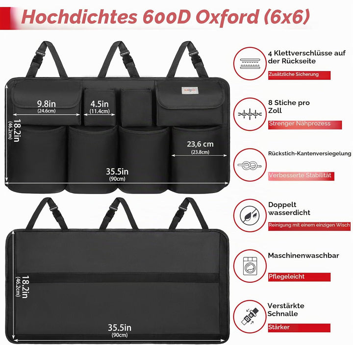 SURDOCA Kofferraum Organizer Upgrade-Version, Organizer Auto mit 8 GroÃŸe, Kofferraum Organizer Klet