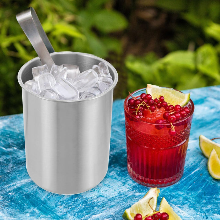 Cabilock Edelstahl Eiswürfelbehälter Eiskühlkübel Für Bar Aufbewahrungshalter Für Wein Und Bier Glat