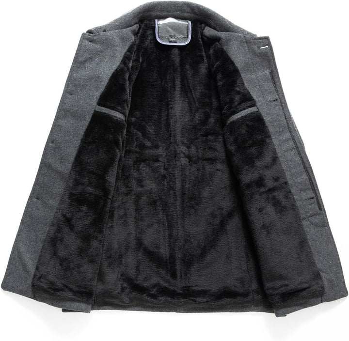 YOUTHUP Mantel Herren Wollmantel Winter Wolle Kurzmantel Regular Fit Kurz Herrenmantel für Business