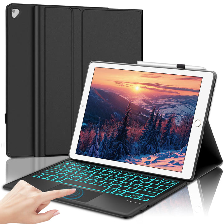 FOGARI Tastatur Hülle für iPad Pro 12.9 1./2. Generation, Tastatur für iPad Pro 12.9 2017/2015, Trac