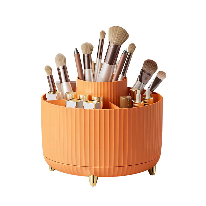 DASITON Make up Kosmetik Organizer mit 5 Fächern,360° Drehbarer Pinsel Organizer,Grosser Kapazität S