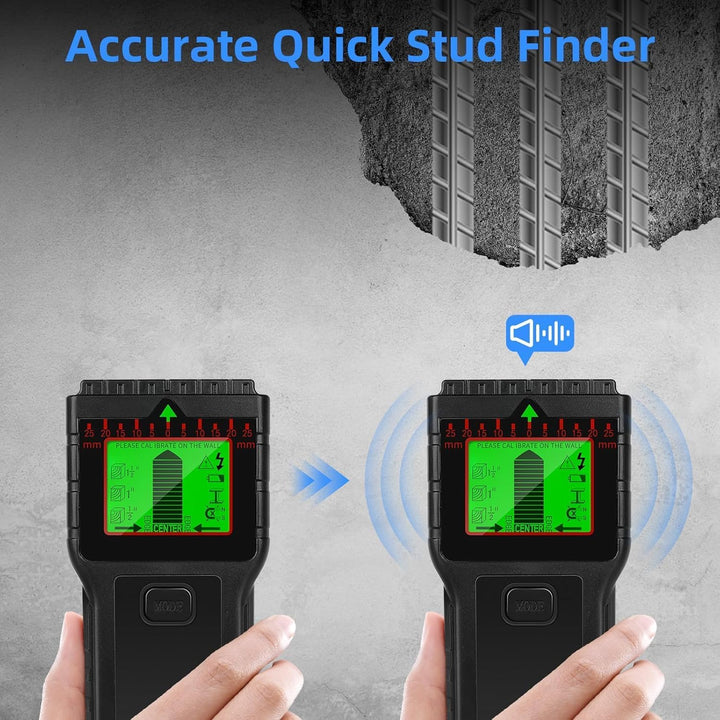 Leitungsfinder Multifunktionaler Stud Finder mit LCD-Display &amp; Audio-Alarm, für Holz, AC-Leitungen,